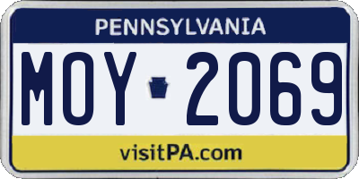 PA license plate MOY2069
