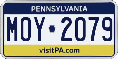 PA license plate MOY2079