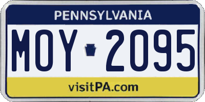 PA license plate MOY2095