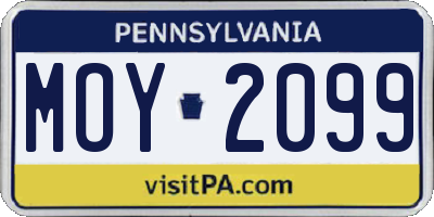 PA license plate MOY2099