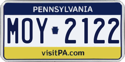 PA license plate MOY2122