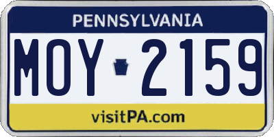 PA license plate MOY2159