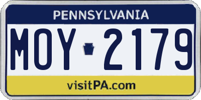 PA license plate MOY2179