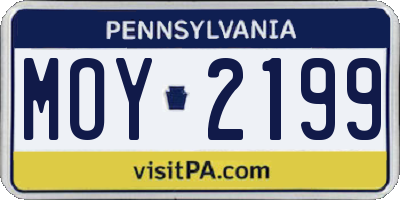 PA license plate MOY2199