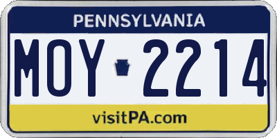 PA license plate MOY2214