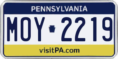 PA license plate MOY2219
