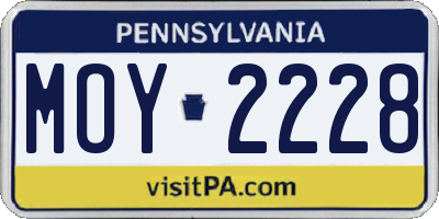 PA license plate MOY2228