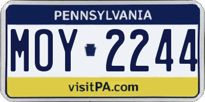 PA license plate MOY2244