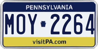 PA license plate MOY2264