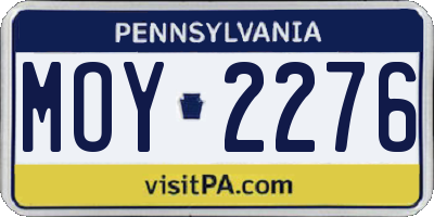 PA license plate MOY2276
