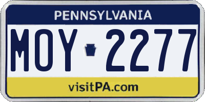 PA license plate MOY2277