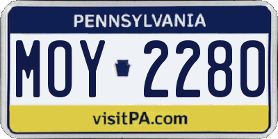 PA license plate MOY2280