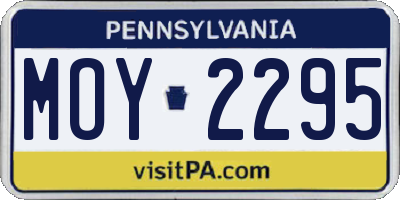 PA license plate MOY2295