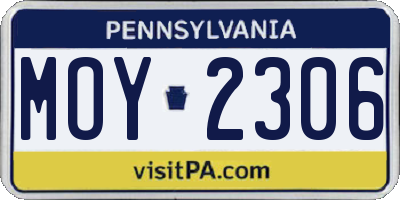 PA license plate MOY2306