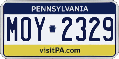 PA license plate MOY2329