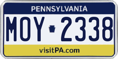 PA license plate MOY2338