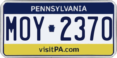 PA license plate MOY2370