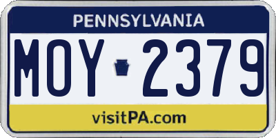 PA license plate MOY2379