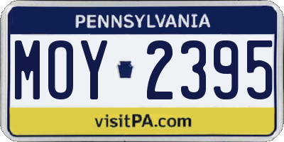 PA license plate MOY2395