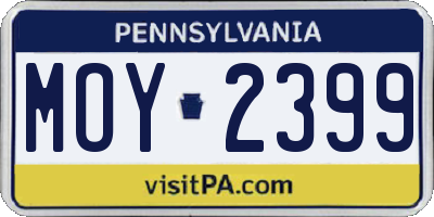 PA license plate MOY2399