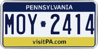 PA license plate MOY2414