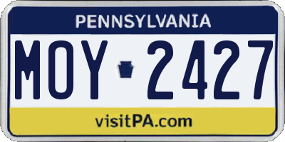 PA license plate MOY2427