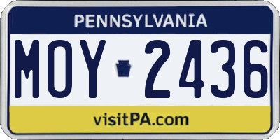 PA license plate MOY2436