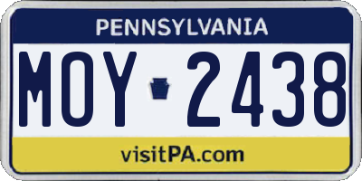 PA license plate MOY2438