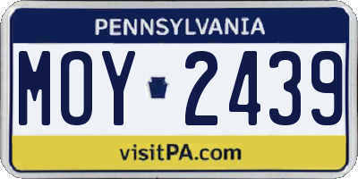 PA license plate MOY2439