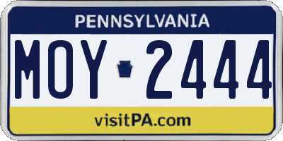 PA license plate MOY2444