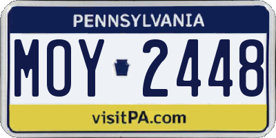 PA license plate MOY2448