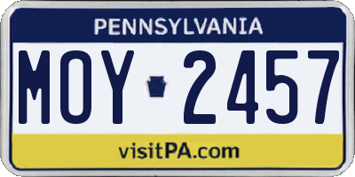 PA license plate MOY2457