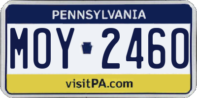 PA license plate MOY2460