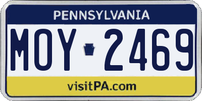PA license plate MOY2469
