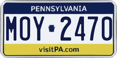 PA license plate MOY2470