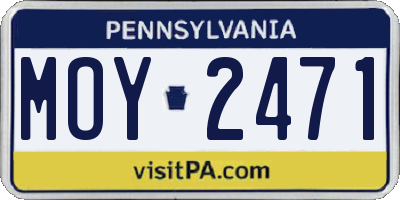PA license plate MOY2471