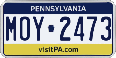 PA license plate MOY2473