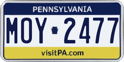PA license plate MOY2477