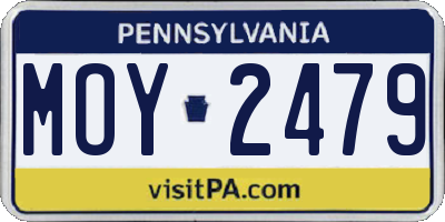 PA license plate MOY2479