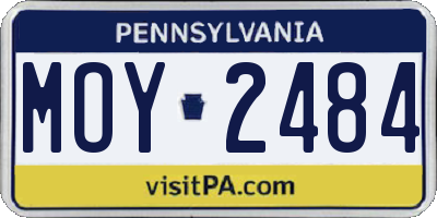 PA license plate MOY2484