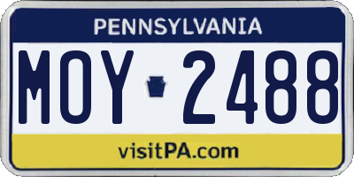 PA license plate MOY2488