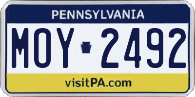 PA license plate MOY2492