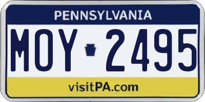 PA license plate MOY2495