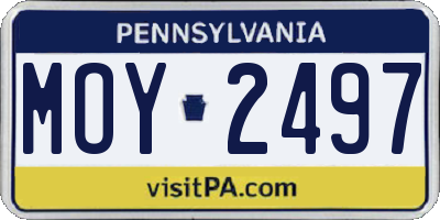 PA license plate MOY2497
