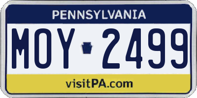 PA license plate MOY2499
