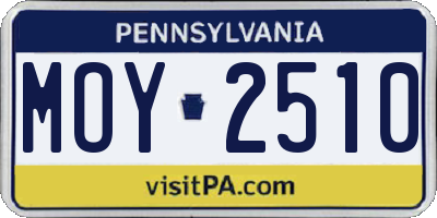 PA license plate MOY2510