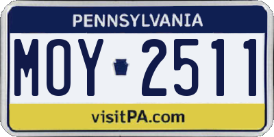 PA license plate MOY2511