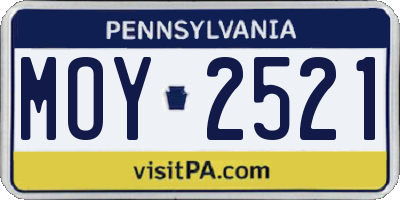 PA license plate MOY2521