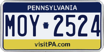 PA license plate MOY2524