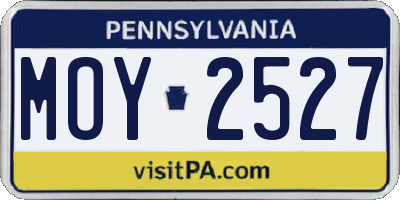 PA license plate MOY2527